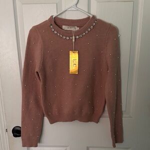 Lizette Collection Embellished Mauve color Sweater